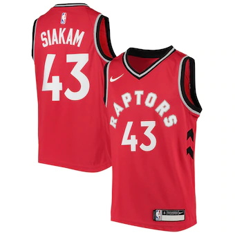 youth nike pascal siakam red toronto raptors swingman jerse-544